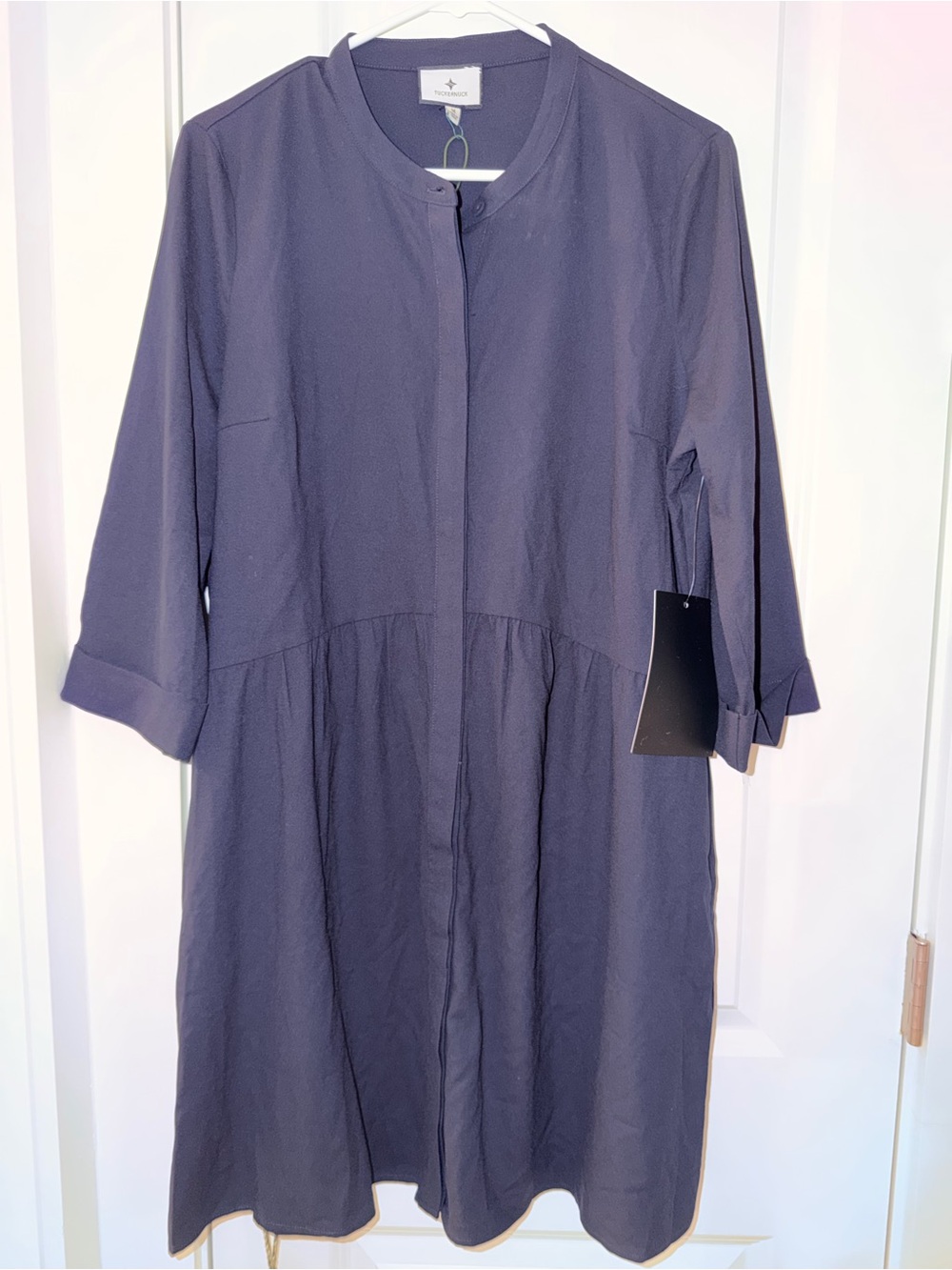 Tuckernuck Navy Button-Front Midi Dress